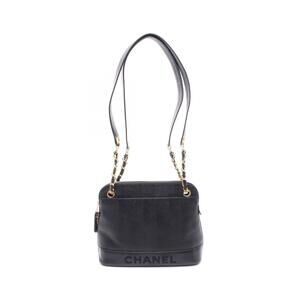 Chanel shoulder bag grained calfskin leather black